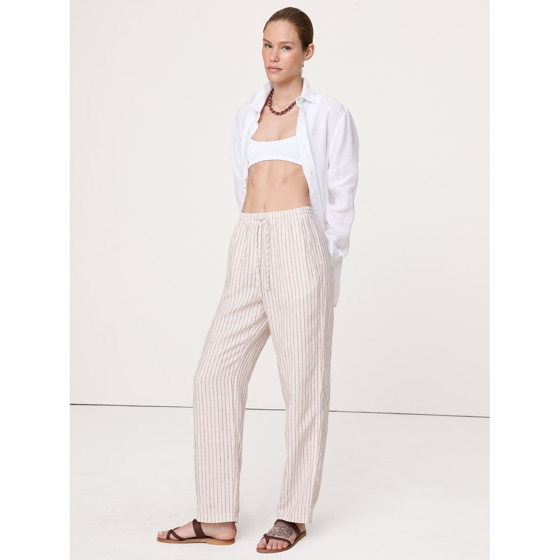 Women's The Getaway Straight-Leg Pull-On Pant In Linen