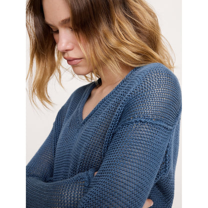 Women's Heirloom Linen V-Neck Sweater