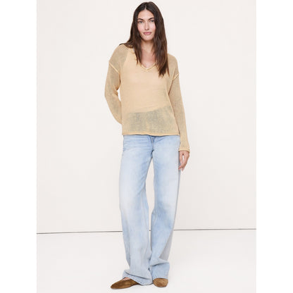 Women's Heirloom Linen V-Neck Sweater