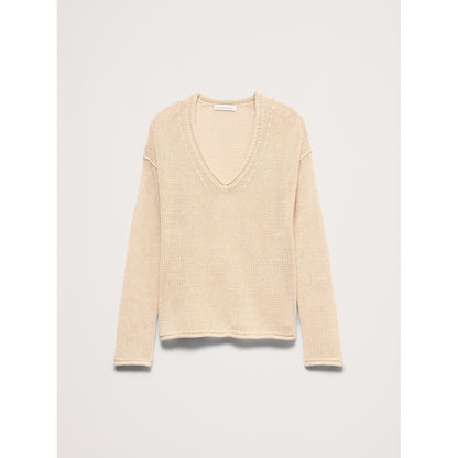 Women's Heirloom Linen V-Neck Sweater