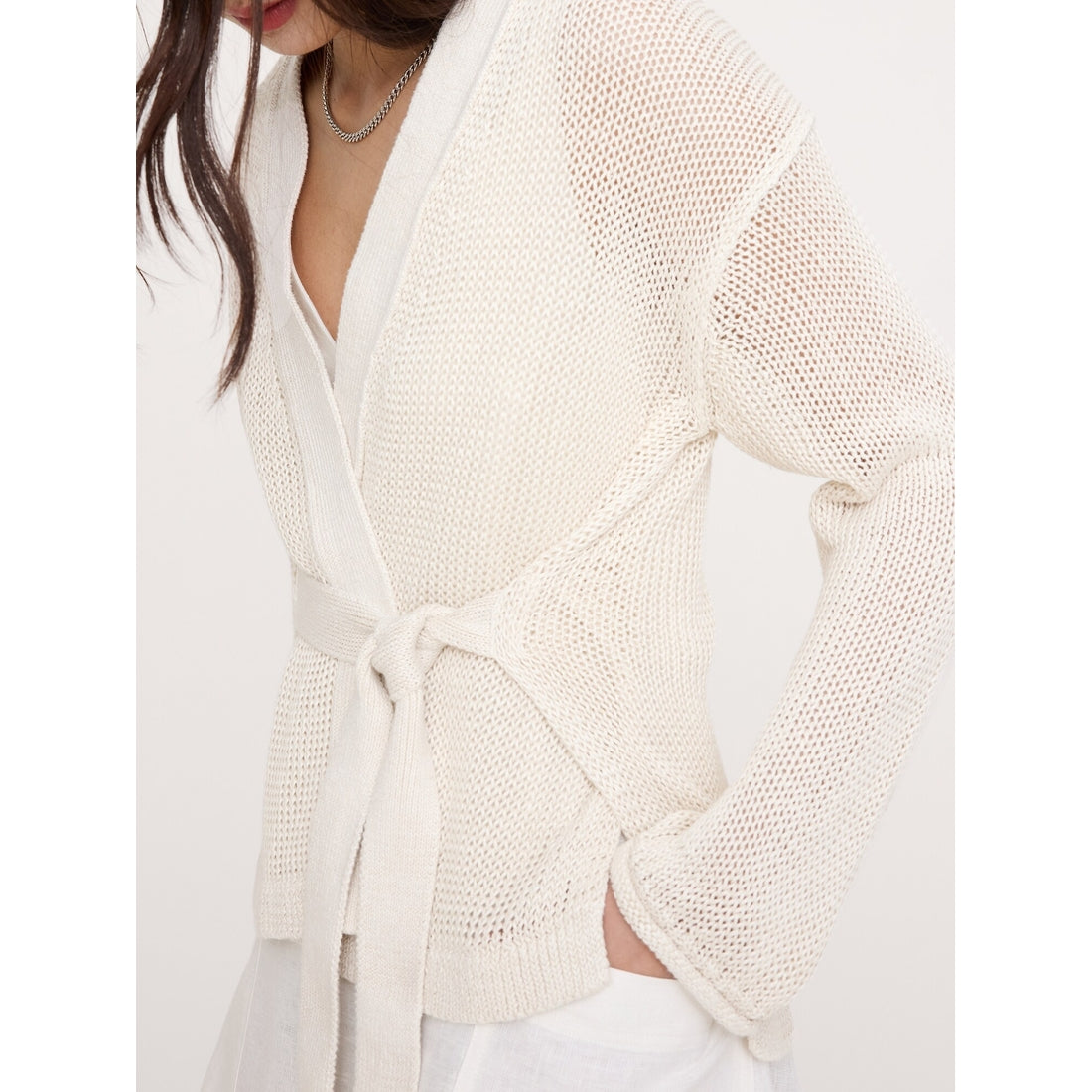 Women's Heirloom Linen Wrap Cardigan