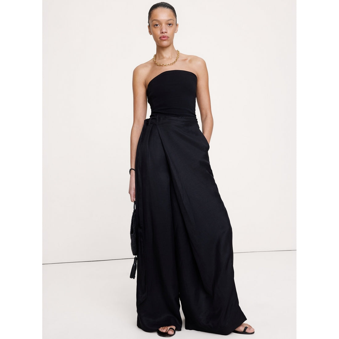 Women's Viscose-Linen Palazzo Pant