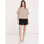 Women's Cotton Poplin Split-Neck Top