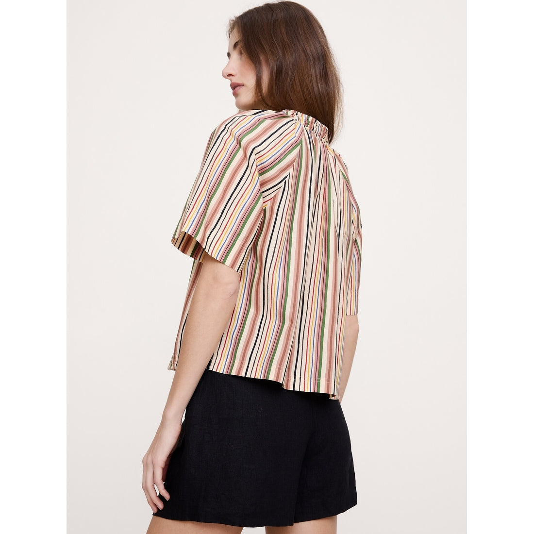 Women's Cotton Poplin Split-Neck Top