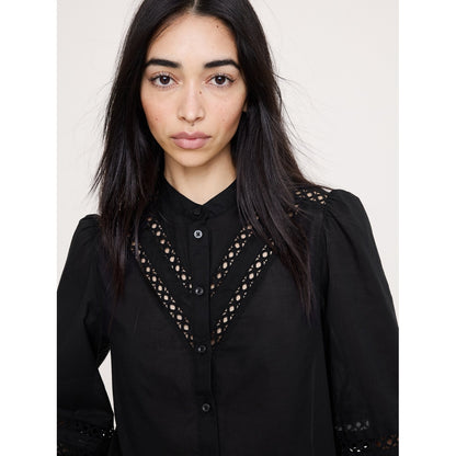 Women's Cotton Inset-Lace Blouse