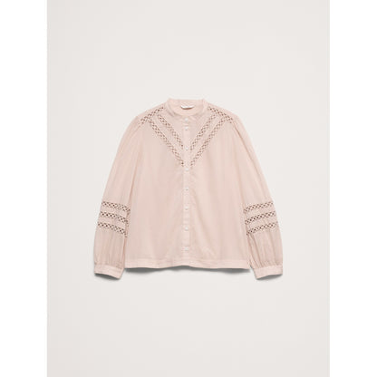 Women's Cotton Inset-Lace Blouse