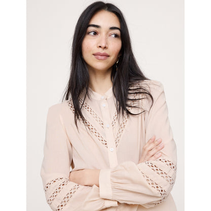 Women's Cotton Inset-Lace Blouse