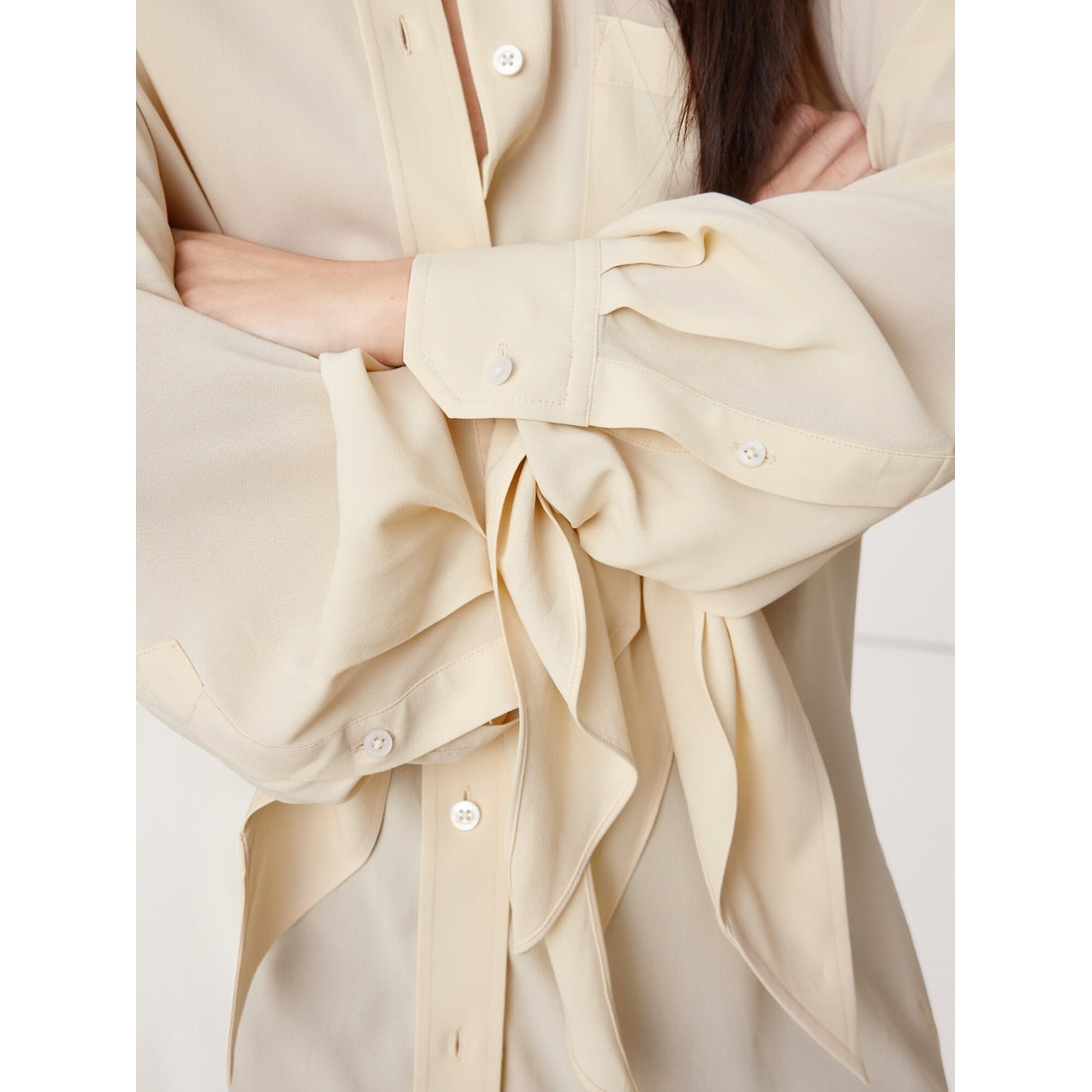 Women's Georgette Tie-Cuff Shirt