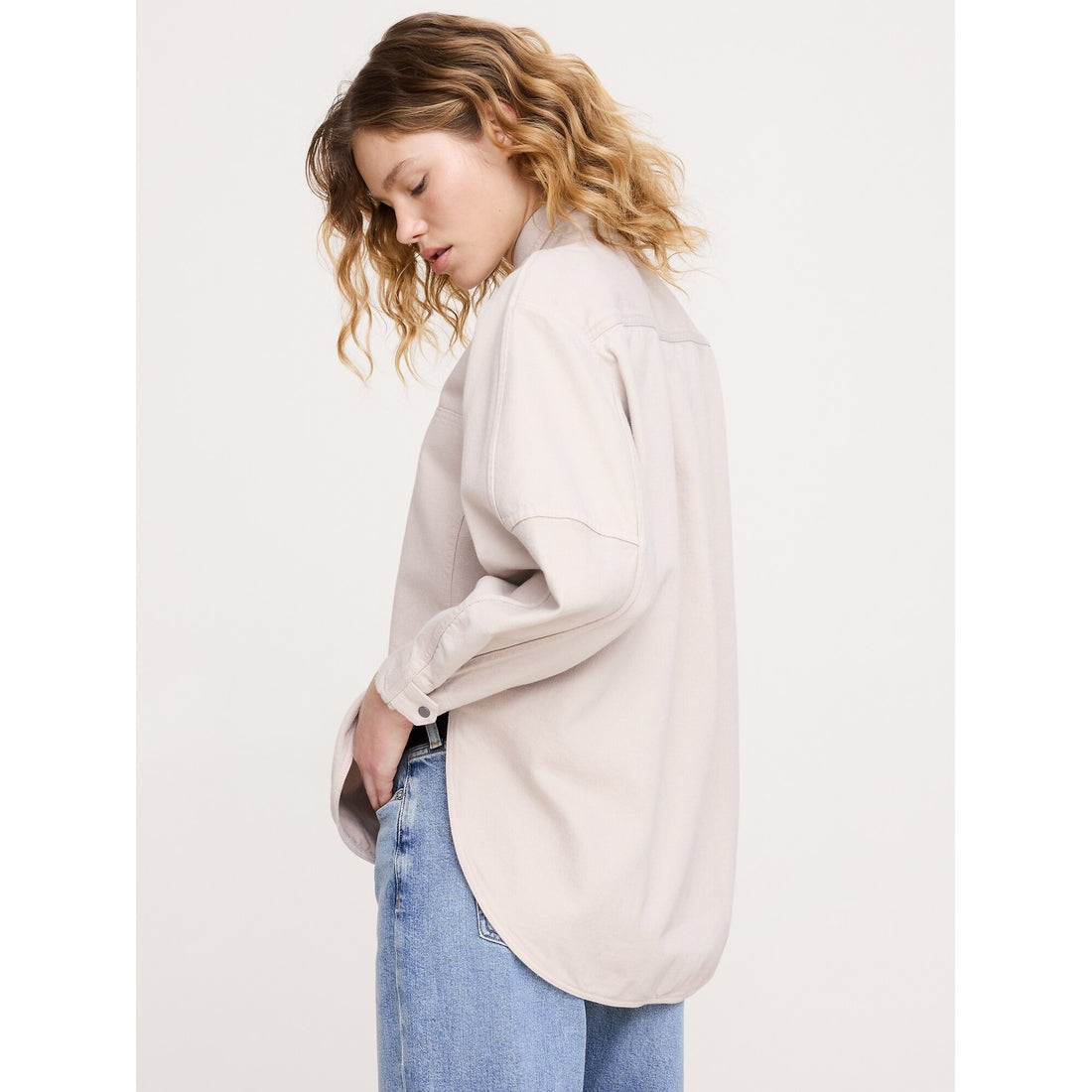 Women's Oversized Denim Utility Pocket Shirt