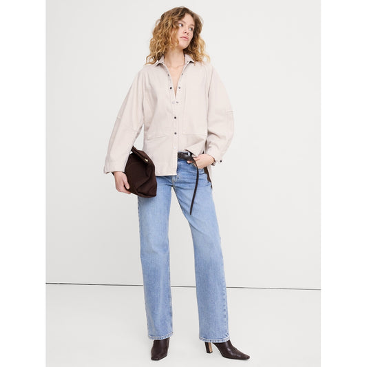 Women's Oversized Denim Utility Pocket Shirt