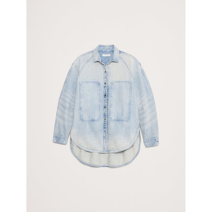 Women's Oversized Denim Utility Pocket Shirt