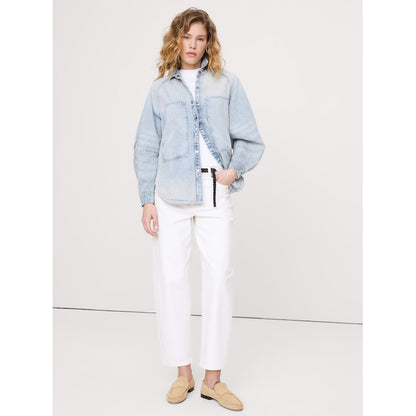 Women's Oversized Denim Utility Pocket Shirt