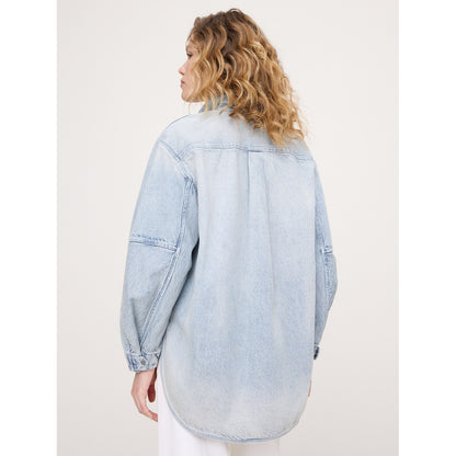 Women's Oversized Denim Utility Pocket Shirt