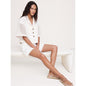 Women's Boxy Crop Tencel™-Linen Eyelet Shirt