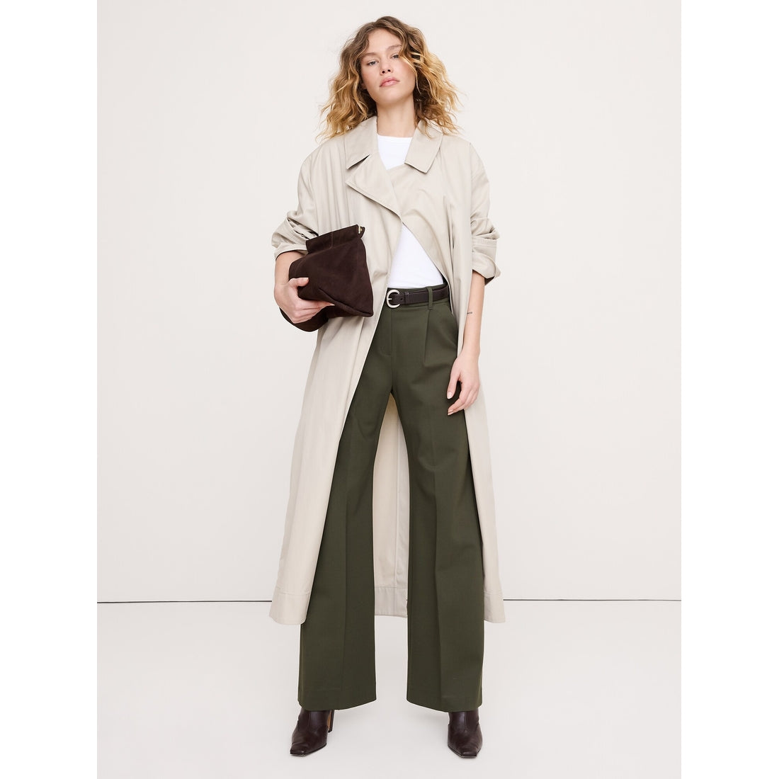 Women's High-Rise Wide-Leg Drapey Ponte Pull-On Pant