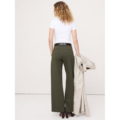 Women's High-Rise Wide-Leg Drapey Ponte Pull-On Pant