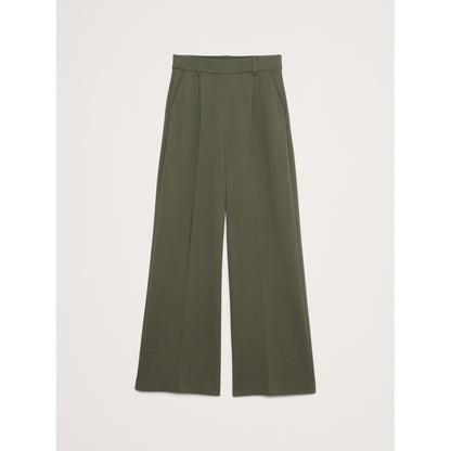 Women's High-Rise Wide-Leg Drapey Ponte Pull-On Pant