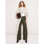 Women's High-Rise Wide-Leg Drapey Ponte Pull-On Pant