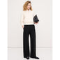 Women's High-Rise Wide-Leg Drapey Ponte Pull-On Pant