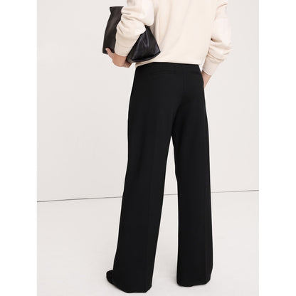 Women's High-Rise Wide-Leg Drapey Ponte Pull-On Pant