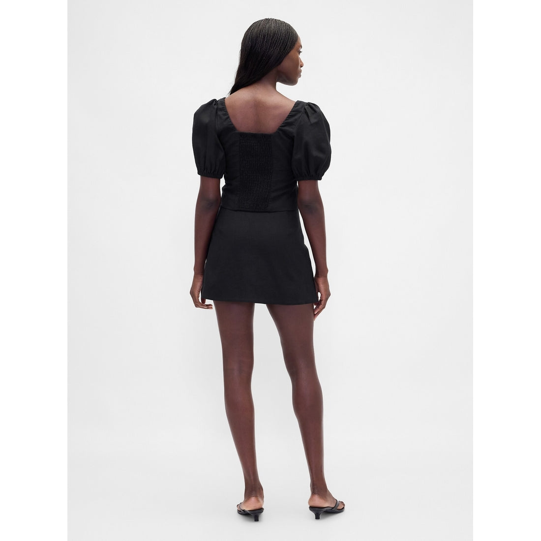 Women's Low Rise Linen-Blend Mini Skort