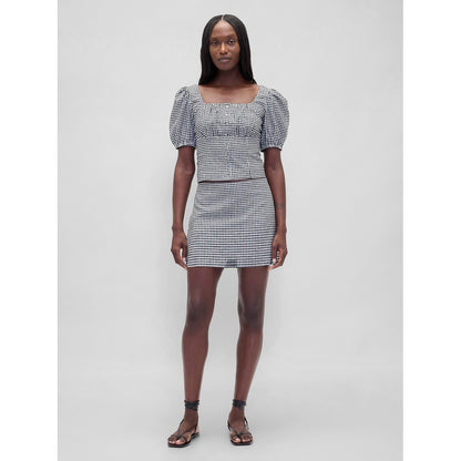 Women's Low Rise Linen-Blend Mini Skort