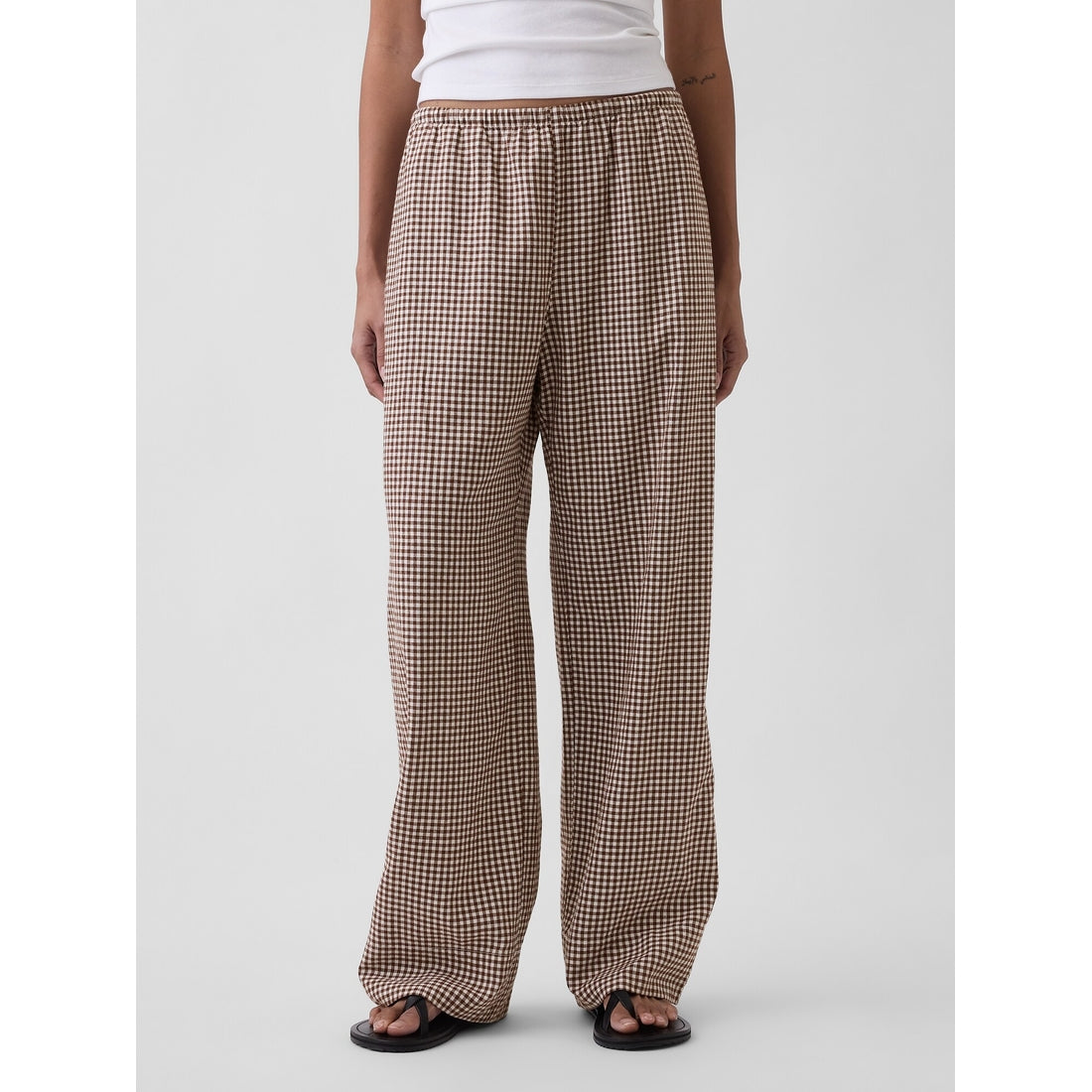 Women's Linen-Blend Easy Wide-Leg Pants