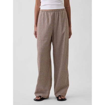 Women's Linen-Blend Easy Wide-Leg Pants