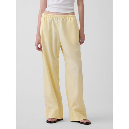 Women's Linen-Blend Easy Wide-Leg Pants