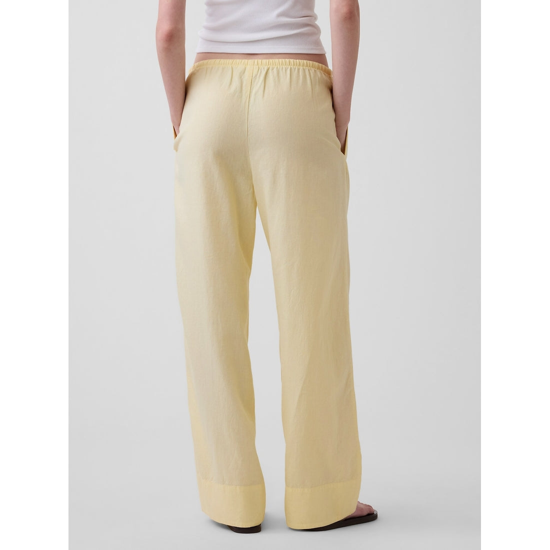Women's Linen-Blend Easy Wide-Leg Pants