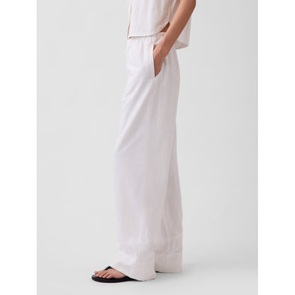 Women's Linen-Blend Easy Wide-Leg Pants