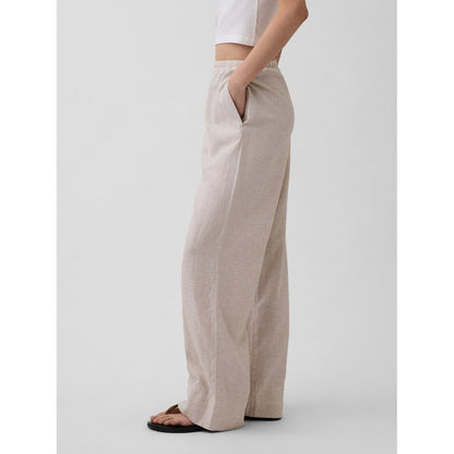 Women's Linen-Blend Easy Wide-Leg Pants
