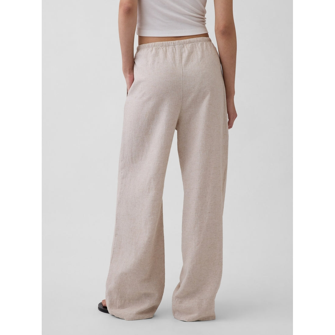 Women's Linen-Blend Easy Wide-Leg Pants