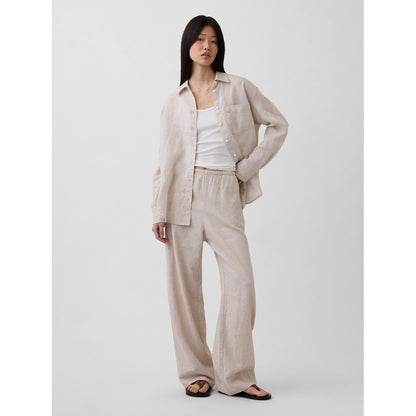 Women's Linen-Blend Easy Wide-Leg Pants