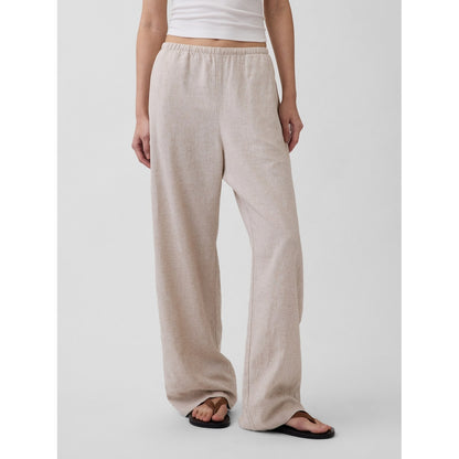 Women's Linen-Blend Easy Wide-Leg Pants