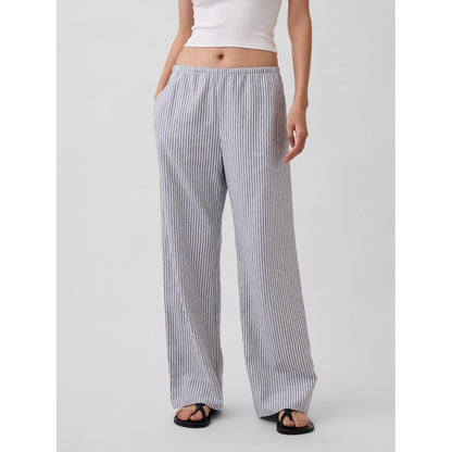 Women's Linen-Blend Easy Wide-Leg Pants