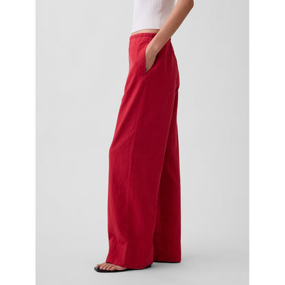 Women's Linen-Blend Easy Wide-Leg Pants