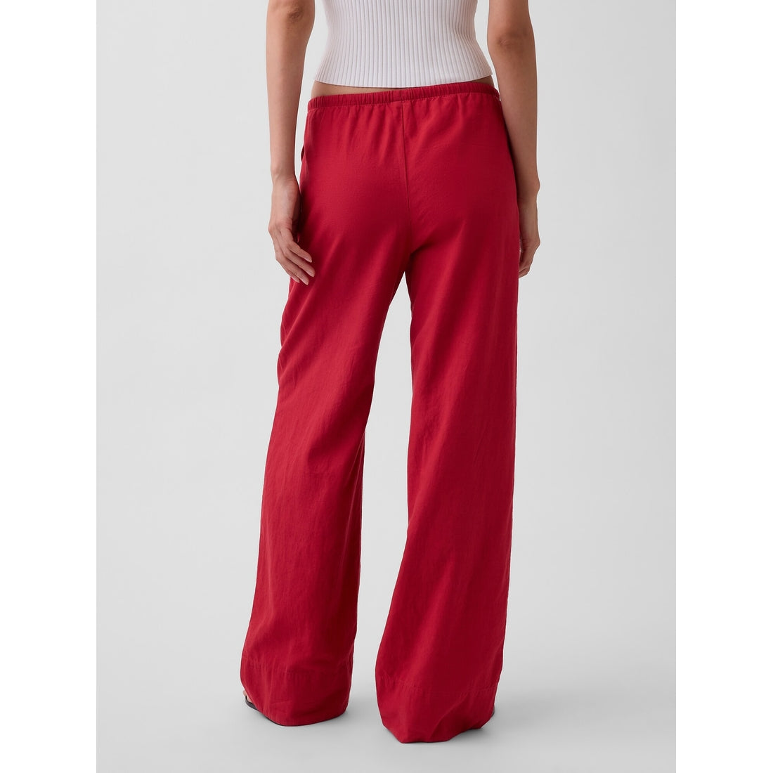 Women's Linen-Blend Easy Wide-Leg Pants