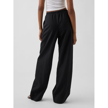 Women's Linen-Blend Easy Wide-Leg Pants