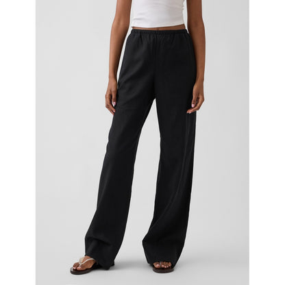 Women's Linen-Blend Easy Wide-Leg Pants