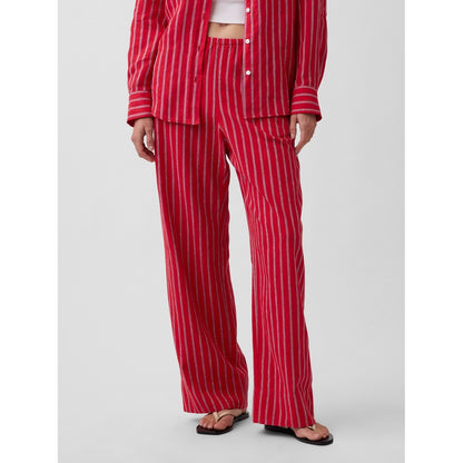 Women's Linen-Blend Easy Wide-Leg Pants