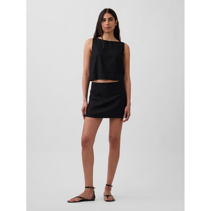 Women's Linen-Blend Mini Skort