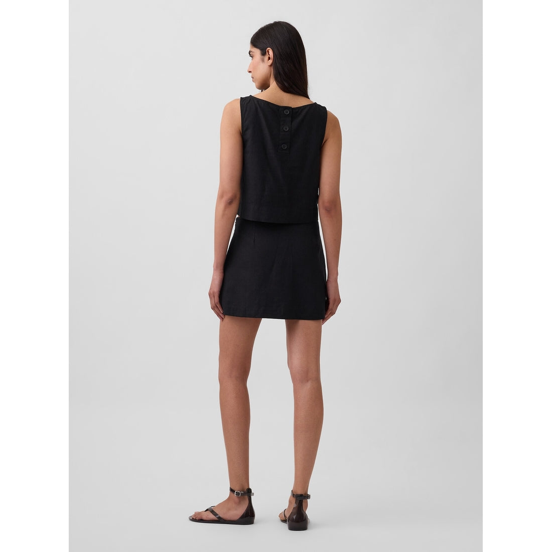 Women's Linen-Blend Mini Skort