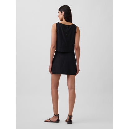 Women's Linen-Blend Mini Skort