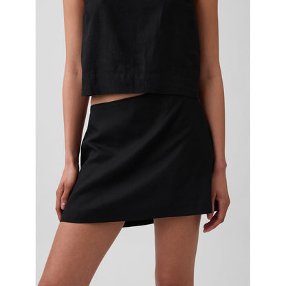 Women's Linen-Blend Mini Skort