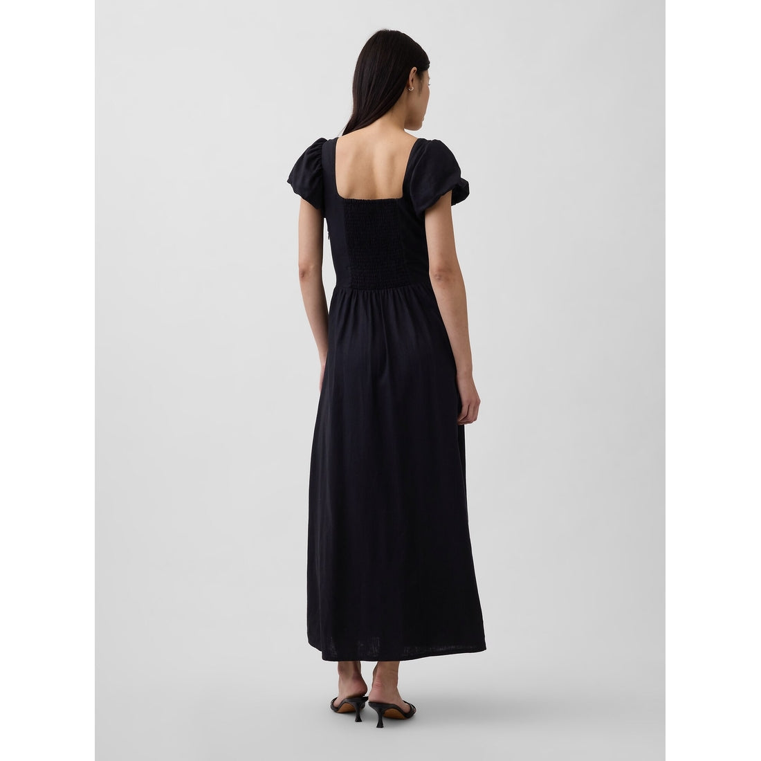 Women's Linen-Blend Drop-Waist Maxi Dress