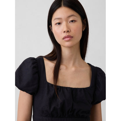 Women's Linen-Blend Drop-Waist Maxi Dress