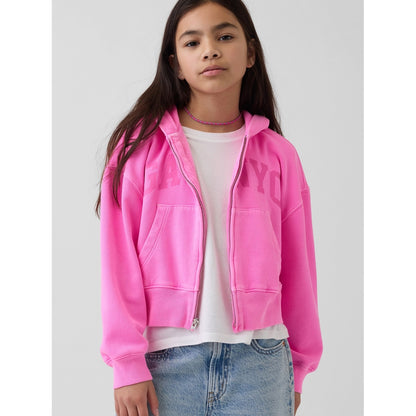 Girls' Vintagesoft Oversized Logo Zip Hoodie