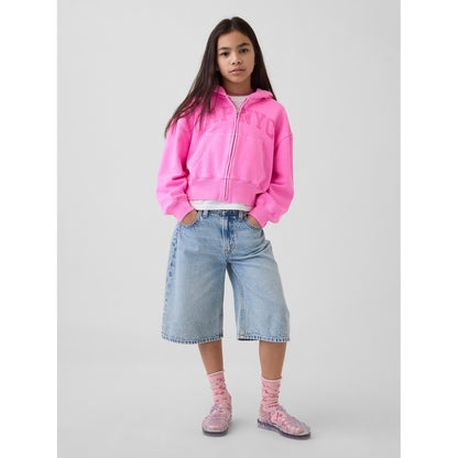 Girls' Vintagesoft Oversized Logo Zip Hoodie