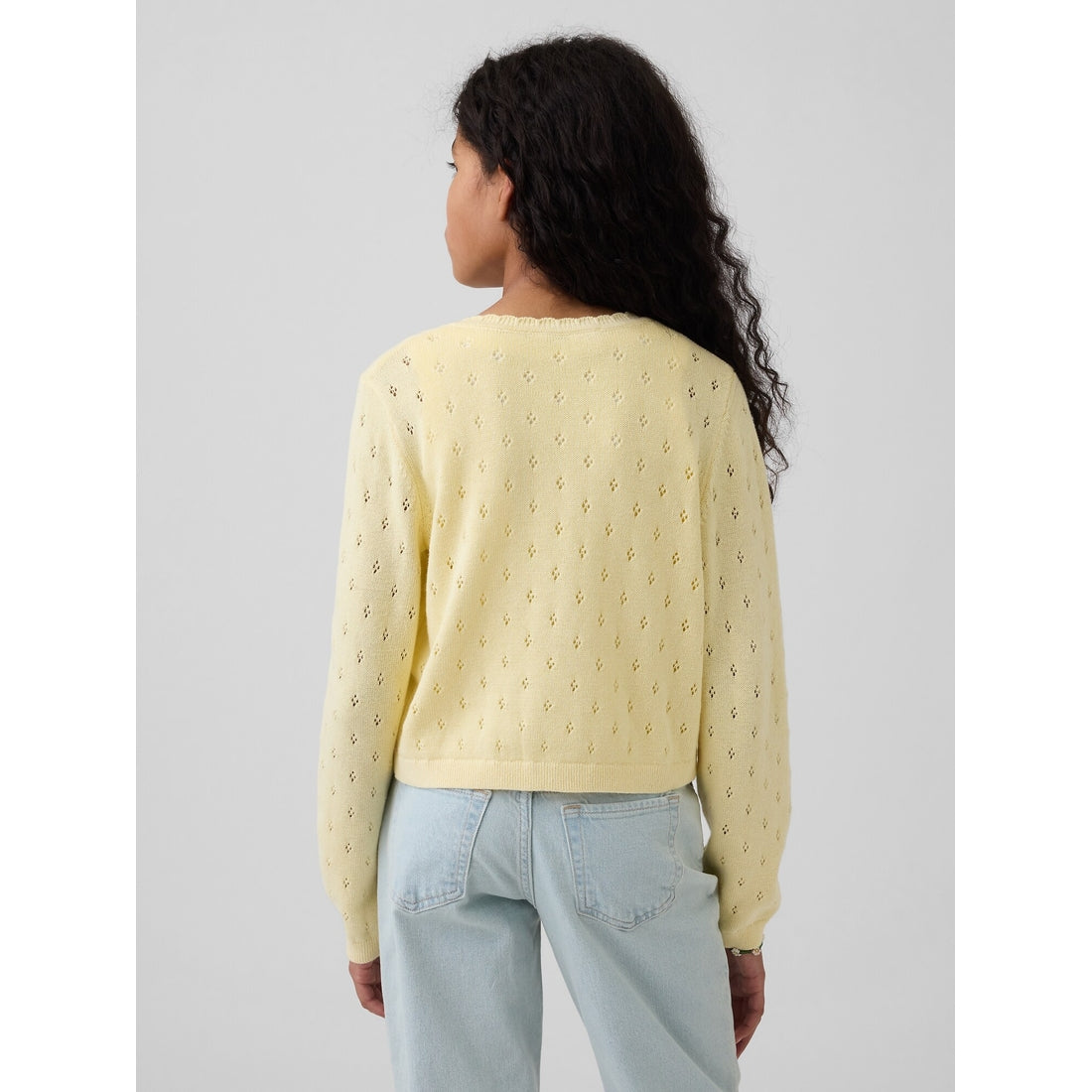 Girls' Pointelle Cardigan Sweater
